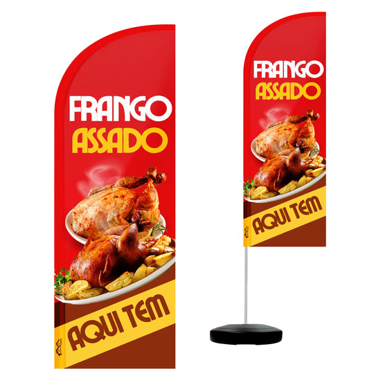 Wind Banner Completo 2,10m Frango Assado M2