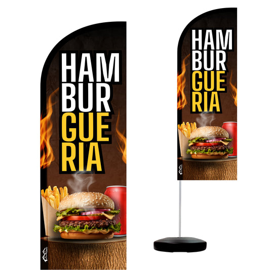 Wind Banner Completo 2,10m Hamburgueria