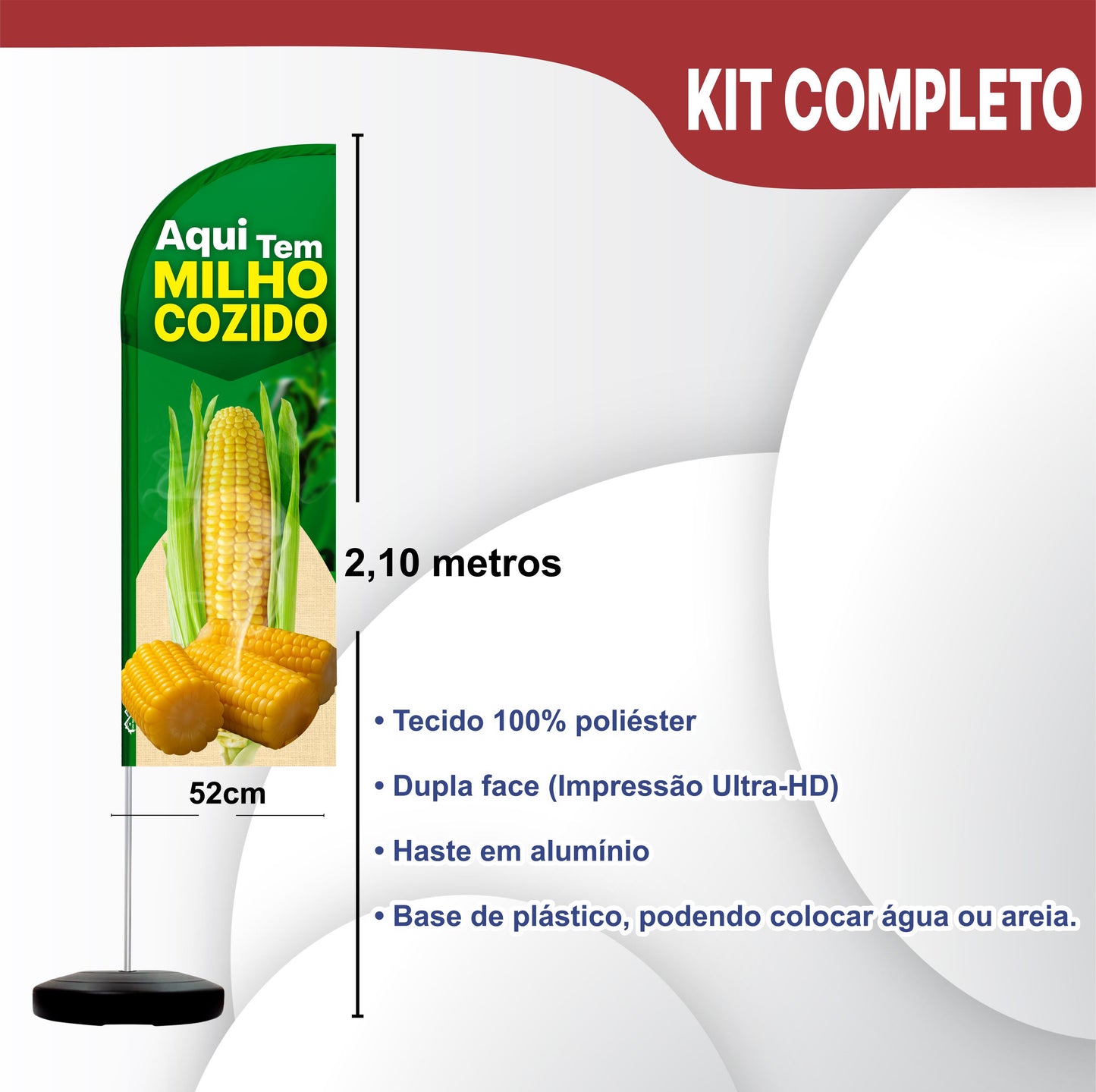Wind Banner Completo 2,10m Milho Cozido