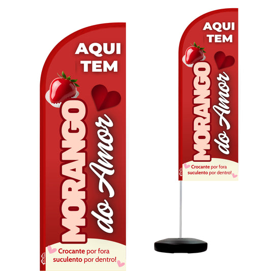 Wind Banner Completo 2,10m Morango do Amor
