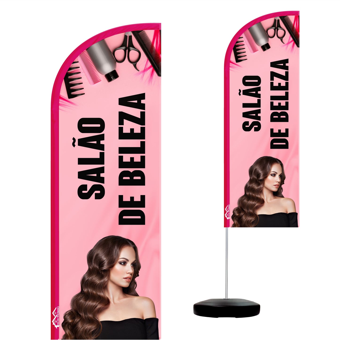 Wind Banner Completo 2,10m Salão De Beleza M2
