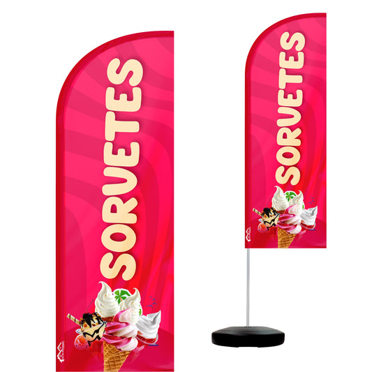Wind Banner Completo 2,10m Sorvetes