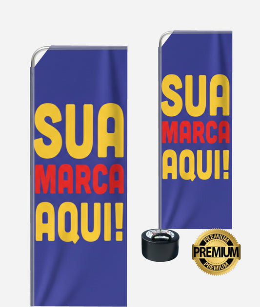 Wind Banner Premium Retangular Completo Personalizado 2,00mt